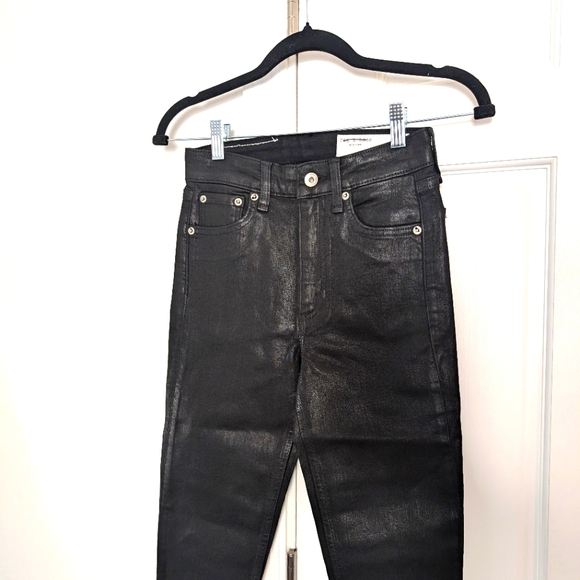 NEW Rag & Bone New York | Nina Skinny High-Rise Jean in Coated Black | Size 24 - Picture 6 of 10